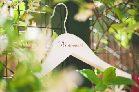 Elegant Script Bridal Party Wooden Hanger