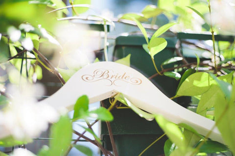Elegant Script Bridal Party Wooden Hanger