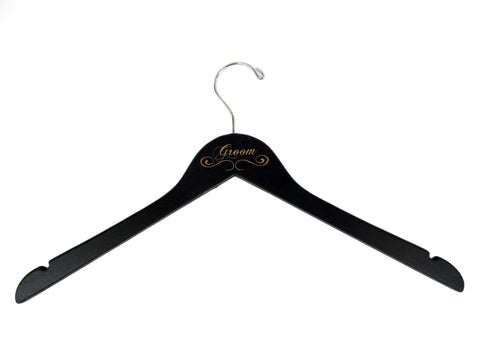 Engraved Black Groom's Party Hanger