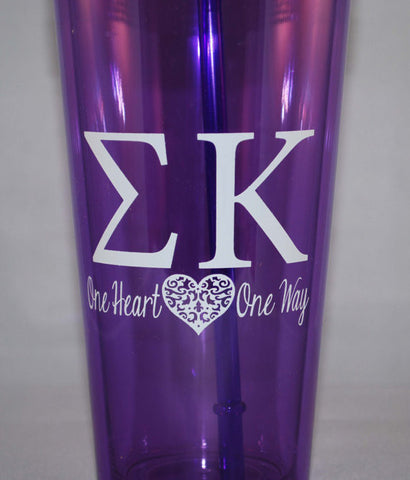 Rhinestone Sigma Kappa Tumbler