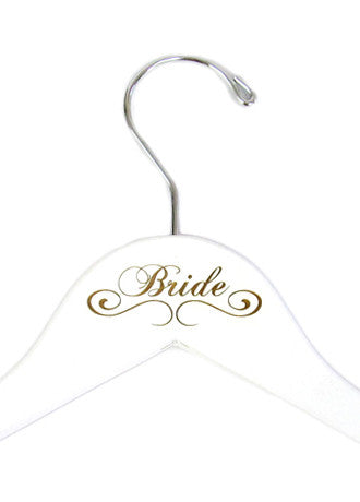 Engraved White Bridal Party Hangers