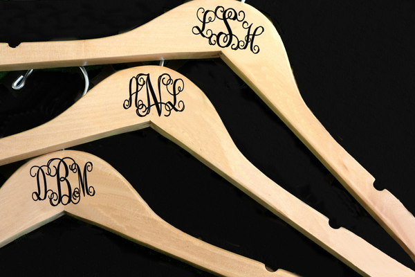 Personalized Monogram Wedding Party Hangers