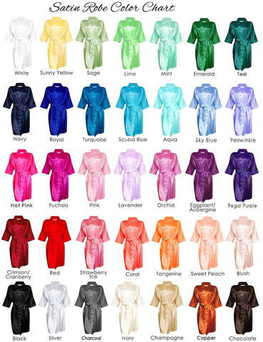 Silky Satin Blank Bridal Party Robes - Plus Size